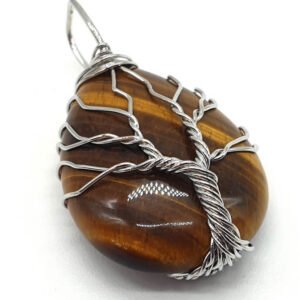 Pendentif arbre de vie œil de tigre