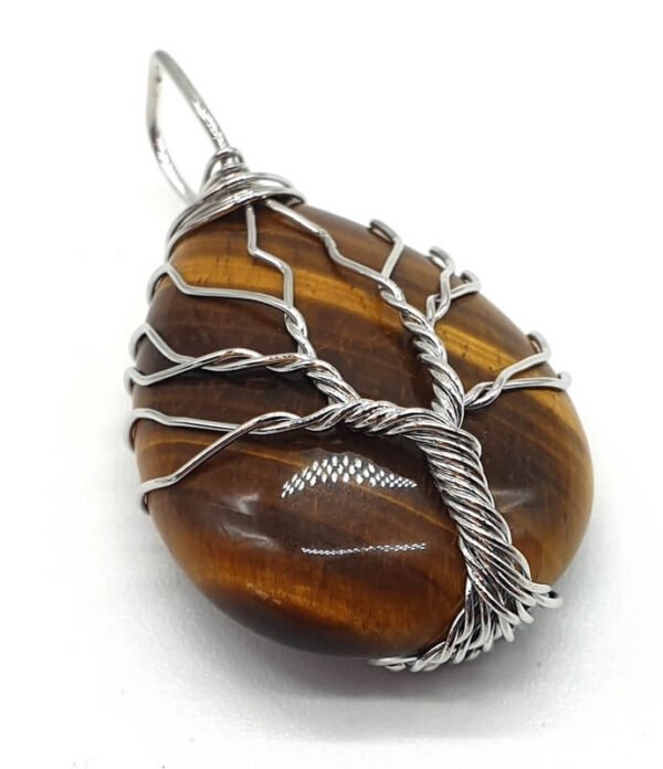 Pendentif arbre de vie œil de tigre