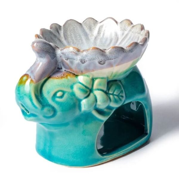 Brûleur à fondants et à huile éléphant turquoise