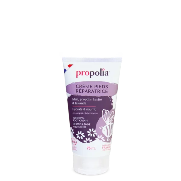 Crème pieds réparatrice certifiée Bio Miel, Propolis, Karité & Lavande
