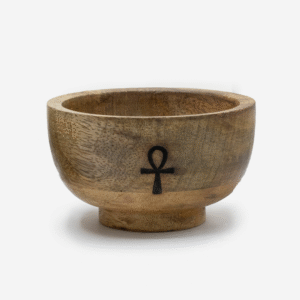 Petit Bol Rituel Porte-cône d'Encens 11x5.5 cm - Ankh Croix de vie Égyptienne