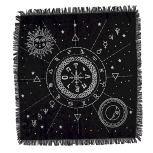 Tissu d'Autel et de divination Frangé 50x50CM - Astrologie