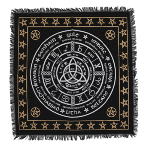 Tissu d'Autel et de divination Frangé 50x50CM - Roue de l'Année