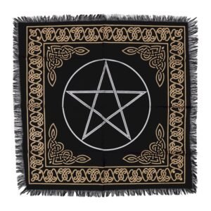 Tissu d'Autel et de divination Frangé 50x50CM - Pentagramme