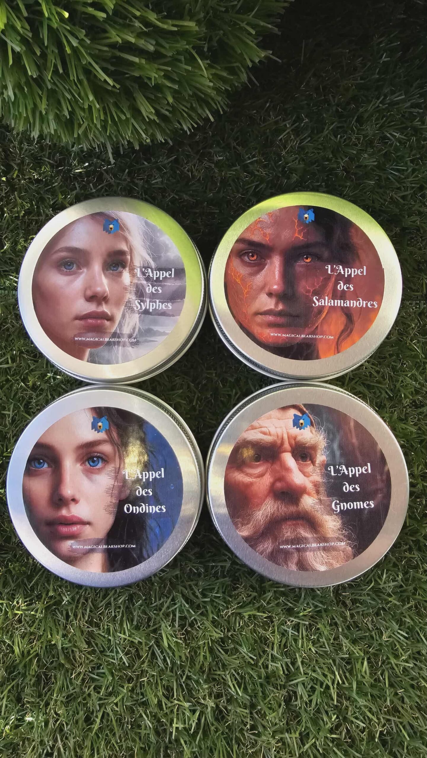 Lot de 4 Bougies des Élémentaux