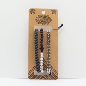 Bracelets Homme Black & White - Lot 2