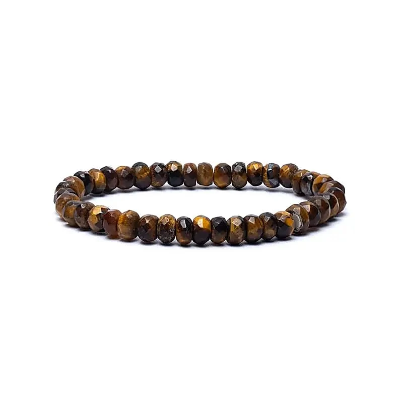 Bracelet oeil du tigre à facette qualité AA élastique - 7MM